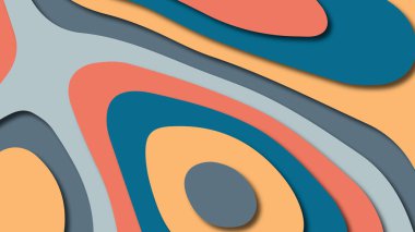 Kağıt Sanat karikatür soyut dalgalar. Kağıt arka plan bölmek. Modern origami tasarım şablonu. Kağıt arka plan kes. Soyut gerçekçi kağıt dekorasyon dokulu tasarımı için