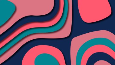 Kağıt Sanat karikatür soyut dalgalar. Kağıt arka plan bölmek. Modern origami tasarım şablonu. Kağıt arka plan kes. Soyut gerçekçi kağıt dekorasyon dokulu tasarımı için