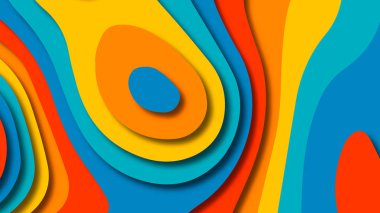 Kağıt Sanat karikatür soyut dalgalar. Kağıt arka plan bölmek. Modern origami tasarım şablonu. Kağıt arka plan kes. Soyut gerçekçi kağıt dekorasyon dokulu tasarımı için