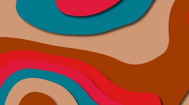 Kağıt Sanat karikatür soyut dalgalar. Kağıt arka plan bölmek. Modern origami tasarım şablonu. Kağıt arka plan kes. Soyut gerçekçi kağıt dekorasyon dokulu tasarımı için