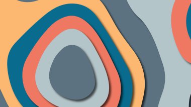 Kağıt Sanat karikatür soyut dalgalar. Kağıt arka plan bölmek. Modern origami tasarım şablonu. Kağıt arka plan kes. Soyut gerçekçi kağıt dekorasyon dokulu tasarımı için