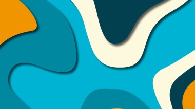 Kağıt Sanat karikatür soyut dalgalar. Kağıt arka plan bölmek. Modern origami tasarım şablonu. Kağıt arka plan kes. Soyut gerçekçi kağıt dekorasyon dokulu tasarımı için