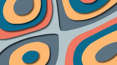 Kağıt Sanat karikatür soyut dalgalar. Kağıt arka plan bölmek. Modern origami tasarım şablonu. Kağıt arka plan kes. Soyut gerçekçi kağıt dekorasyon dokulu tasarımı için