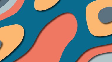 Kağıt Sanat karikatür soyut dalgalar. Kağıt arka plan bölmek. Modern origami tasarım şablonu. Kağıt arka plan kes. Soyut gerçekçi kağıt dekorasyon dokulu tasarımı için