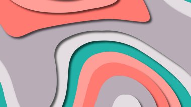 Kağıt Sanat karikatür soyut dalgalar. Kağıt arka plan bölmek. Modern origami tasarım şablonu. Kağıt arka plan kes. Soyut gerçekçi kağıt dekorasyon dokulu tasarımı için