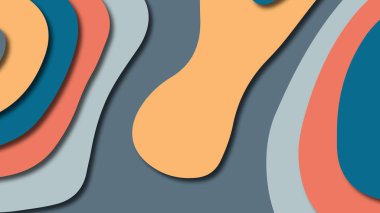 Kağıt Sanat karikatür soyut dalgalar. Kağıt arka plan bölmek. Modern origami tasarım şablonu. Kağıt arka plan kes. Soyut gerçekçi kağıt dekorasyon dokulu tasarımı için