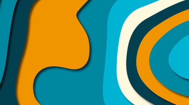 Kağıt Sanat karikatür soyut dalgalar. Kağıt arka plan bölmek. Modern origami tasarım şablonu. Kağıt arka plan kes. Soyut gerçekçi kağıt dekorasyon dokulu tasarımı için