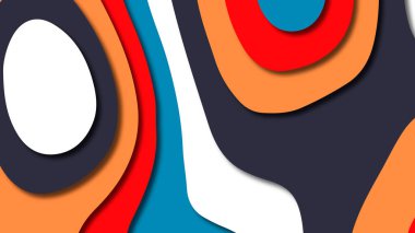 Kağıt Sanat karikatür soyut dalgalar. Kağıt arka plan bölmek. Modern origami tasarım şablonu. Kağıt arka plan kes. Soyut gerçekçi kağıt dekorasyon dokulu tasarımı için