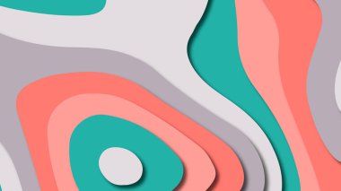 Kağıt Sanat karikatür soyut dalgalar. Kağıt arka plan bölmek. Modern origami tasarım şablonu. Kağıt arka plan kes. Soyut gerçekçi kağıt dekorasyon dokulu tasarımı için