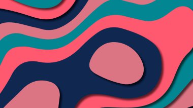 Kağıt Sanat karikatür soyut dalgalar. Kağıt arka plan bölmek. Modern origami tasarım şablonu. Kağıt arka plan kes. Soyut gerçekçi kağıt dekorasyon dokulu tasarımı için