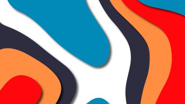 Kağıt Sanat karikatür soyut dalgalar. Kağıt arka plan bölmek. Modern origami tasarım şablonu. Kağıt arka plan kes. Soyut gerçekçi kağıt dekorasyon dokulu tasarımı için