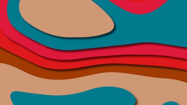 Kağıt Sanat karikatür soyut dalgalar. Kağıt arka plan bölmek. Modern origami tasarım şablonu. Kağıt arka plan kes. Soyut gerçekçi kağıt dekorasyon dokulu tasarımı için