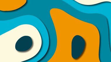 Kağıt Sanat karikatür soyut dalgalar. Kağıt arka plan bölmek. Modern origami tasarım şablonu. Kağıt arka plan kes. Soyut gerçekçi kağıt dekorasyon dokulu tasarımı için