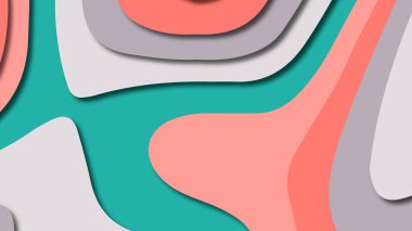 Kağıt Sanat karikatür soyut dalgalar. Kağıt arka plan bölmek. Modern origami tasarım şablonu. Kağıt arka plan kes. Soyut gerçekçi kağıt dekorasyon dokulu tasarımı için