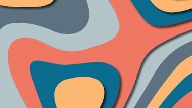 Kağıt Sanat karikatür soyut dalgalar. Kağıt arka plan bölmek. Modern origami tasarım şablonu. Kağıt arka plan kes. Soyut gerçekçi kağıt dekorasyon dokulu tasarımı için