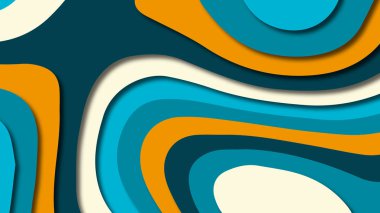 Kağıt Sanat karikatür soyut dalgalar. Kağıt arka plan bölmek. Modern origami tasarım şablonu. Kağıt arka plan kes. Soyut gerçekçi kağıt dekorasyon dokulu tasarımı için