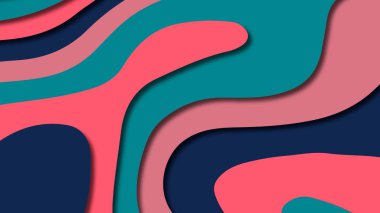 Kağıt Sanat karikatür soyut dalgalar. Kağıt arka plan bölmek. Modern origami tasarım şablonu. Kağıt arka plan kes. Soyut gerçekçi kağıt dekorasyon dokulu tasarımı için