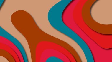 Kağıt Sanat karikatür soyut dalgalar. Kağıt arka plan bölmek. Modern origami tasarım şablonu. Kağıt arka plan kes. Soyut gerçekçi kağıt dekorasyon dokulu tasarımı için