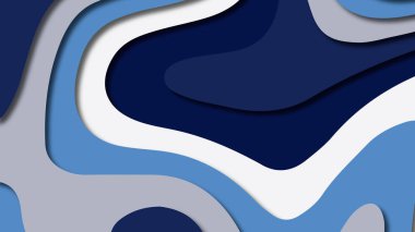 Kağıt Sanat karikatür soyut dalgalar. Kağıt arka plan bölmek. Modern origami tasarım şablonu. Kağıt arka plan kes. Soyut gerçekçi kağıt dekorasyon dokulu tasarımı için