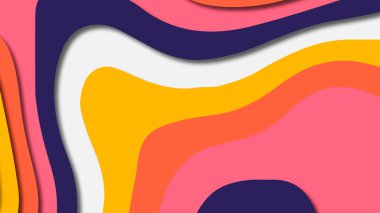 Kağıt Sanat karikatür soyut dalgalar. Kağıt arka plan bölmek. Modern origami tasarım şablonu. Kağıt arka plan kes. Soyut gerçekçi kağıt dekorasyon dokulu tasarımı için