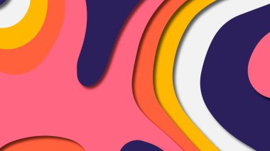 Kağıt Sanat karikatür soyut dalgalar. Kağıt arka plan bölmek. Modern origami tasarım şablonu. Kağıt arka plan kes. Soyut gerçekçi kağıt dekorasyon dokulu tasarımı için