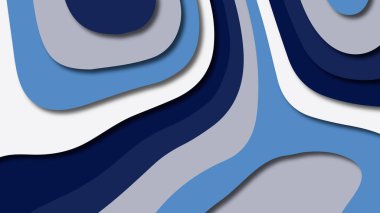 Kağıt Sanat karikatür soyut dalgalar. Kağıt arka plan bölmek. Modern origami tasarım şablonu. Kağıt arka plan kes. Soyut gerçekçi kağıt dekorasyon dokulu tasarımı için