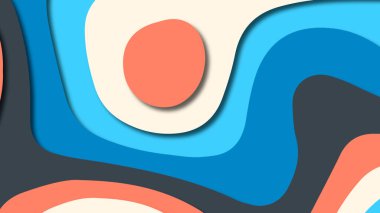 Kağıt Sanat karikatür soyut dalgalar. Kağıt arka plan bölmek. Modern origami tasarım şablonu. Kağıt arka plan kes. Soyut gerçekçi kağıt dekorasyon dokulu tasarımı için