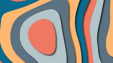 Kağıt Sanat karikatür soyut dalgalar. Kağıt arka plan bölmek. Modern origami tasarım şablonu. Kağıt arka plan kes. Soyut gerçekçi kağıt dekorasyon dokulu tasarımı için