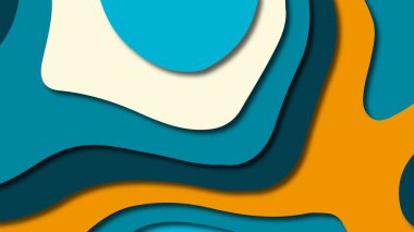 Kağıt Sanat karikatür soyut dalgalar. Kağıt arka plan bölmek. Modern origami tasarım şablonu. Kağıt arka plan kes. Soyut gerçekçi kağıt dekorasyon dokulu tasarımı için