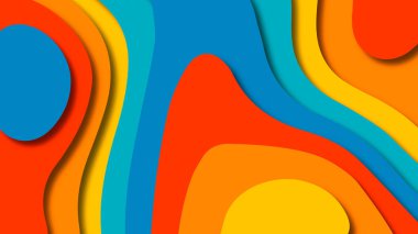 Kağıt Sanat karikatür soyut dalgalar. Kağıt arka plan bölmek. Modern origami tasarım şablonu. Kağıt arka plan kes. Soyut gerçekçi kağıt dekorasyon dokulu tasarımı için