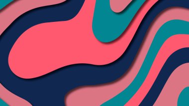 Kağıt Sanat karikatür soyut dalgalar. Kağıt arka plan bölmek. Modern origami tasarım şablonu. Kağıt arka plan kes. Soyut gerçekçi kağıt dekorasyon dokulu tasarımı için