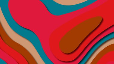 Kağıt Sanat karikatür soyut dalgalar. Kağıt arka plan bölmek. Modern origami tasarım şablonu. Kağıt arka plan kes. Soyut gerçekçi kağıt dekorasyon dokulu tasarımı için