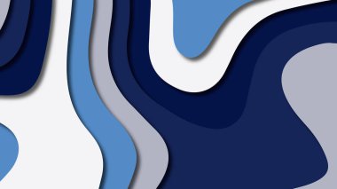 Kağıt Sanat karikatür soyut dalgalar. Kağıt arka plan bölmek. Modern origami tasarım şablonu. Kağıt arka plan kes. Soyut gerçekçi kağıt dekorasyon dokulu tasarımı için