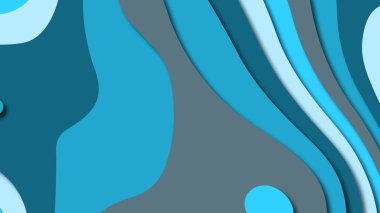 Kağıt Sanat karikatür soyut dalgalar. Kağıt arka plan bölmek. Modern origami tasarım şablonu. Kağıt arka plan kes. Soyut gerçekçi kağıt dekorasyon dokulu tasarımı için