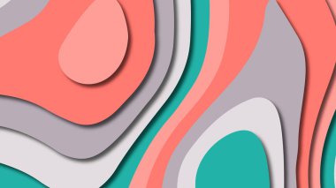 Kağıt Sanat karikatür soyut dalgalar. Kağıt arka plan bölmek. Modern origami tasarım şablonu. Kağıt arka plan kes. Soyut gerçekçi kağıt dekorasyon dokulu tasarımı için