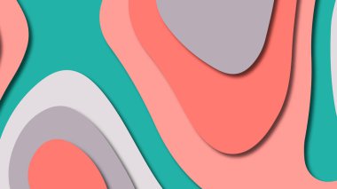 Kağıt Sanat karikatür soyut dalgalar. Kağıt arka plan bölmek. Modern origami tasarım şablonu. Kağıt arka plan kes. Soyut gerçekçi kağıt dekorasyon dokulu tasarımı için