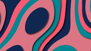 Kağıt Sanat karikatür soyut dalgalar. Kağıt arka plan bölmek. Modern origami tasarım şablonu. Kağıt arka plan kes. Soyut gerçekçi kağıt dekorasyon dokulu tasarımı için