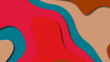 Kağıt Sanat karikatür soyut dalgalar. Kağıt arka plan bölmek. Modern origami tasarım şablonu. Kağıt arka plan kes. Soyut gerçekçi kağıt dekorasyon dokulu tasarımı için