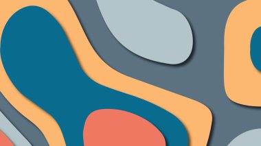 Kağıt Sanat karikatür soyut dalgalar. Kağıt arka plan bölmek. Modern origami tasarım şablonu. Kağıt arka plan kes. Soyut gerçekçi kağıt dekorasyon dokulu tasarımı için