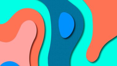 Kağıt Sanat karikatür soyut dalgalar. Kağıt arka plan bölmek. Modern origami tasarım şablonu. Kağıt arka plan kes. Soyut gerçekçi kağıt dekorasyon dokulu tasarımı için