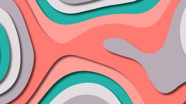 Kağıt Sanat karikatür soyut dalgalar. Kağıt arka plan bölmek. Modern origami tasarım şablonu. Kağıt arka plan kes. Soyut gerçekçi kağıt dekorasyon dokulu tasarımı için