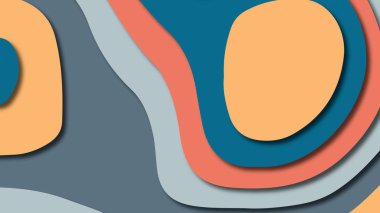 Kağıt Sanat karikatür soyut dalgalar. Kağıt arka plan bölmek. Modern origami tasarım şablonu. Kağıt arka plan kes. Soyut gerçekçi kağıt dekorasyon dokulu tasarımı için