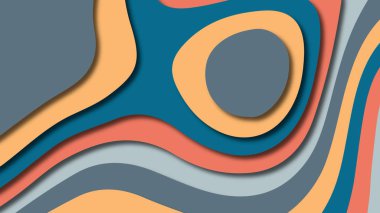 Kağıt Sanat karikatür soyut dalgalar. Kağıt arka plan bölmek. Modern origami tasarım şablonu. Kağıt arka plan kes. Soyut gerçekçi kağıt dekorasyon dokulu tasarımı için