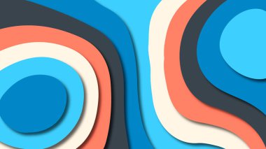 Kağıt Sanat karikatür soyut dalgalar. Kağıt arka plan bölmek. Modern origami tasarım şablonu. Kağıt arka plan kes. Soyut gerçekçi kağıt dekorasyon dokulu tasarımı için