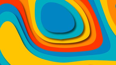 Kağıt Sanat karikatür soyut dalgalar. Kağıt arka plan bölmek. Modern origami tasarım şablonu. Kağıt arka plan kes. Soyut gerçekçi kağıt dekorasyon dokulu tasarımı için