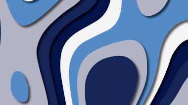 Kağıt Sanat karikatür soyut dalgalar. Kağıt arka plan bölmek. Modern origami tasarım şablonu. Kağıt arka plan kes. Soyut gerçekçi kağıt dekorasyon dokulu tasarımı için