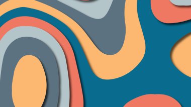 Kağıt Sanat karikatür soyut dalgalar. Kağıt arka plan bölmek. Modern origami tasarım şablonu. Kağıt arka plan kes. Soyut gerçekçi kağıt dekorasyon dokulu tasarımı için