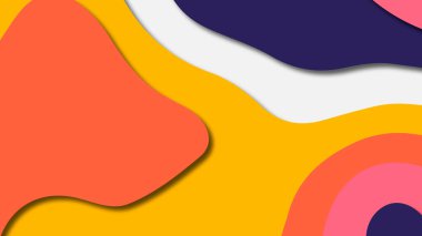 Kağıt Sanat karikatür soyut dalgalar. Kağıt arka plan bölmek. Modern origami tasarım şablonu. Kağıt arka plan kes. Soyut gerçekçi kağıt dekorasyon dokulu tasarımı için