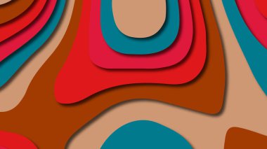 Kağıt Sanat karikatür soyut dalgalar. Kağıt arka plan bölmek. Modern origami tasarım şablonu. Kağıt arka plan kes. Soyut gerçekçi kağıt dekorasyon dokulu tasarımı için