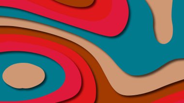 Kağıt Sanat karikatür soyut dalgalar. Kağıt arka plan bölmek. Modern origami tasarım şablonu. Kağıt arka plan kes. Soyut gerçekçi kağıt dekorasyon dokulu tasarımı için